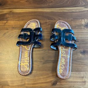 Sam Edelman black patent slides